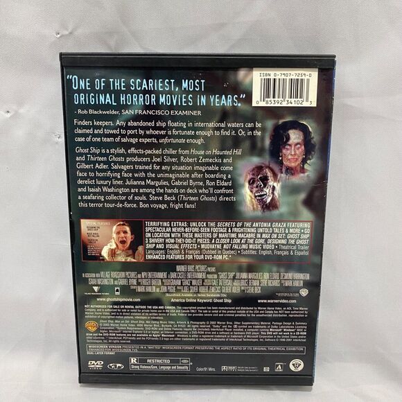 Ghost Ship DVD 2003 Widescreen Warner Brothers Holographic Cover Horror Rated R - Picture 5 of 11